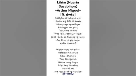 Arthur Miguel – Lihim lyrics (Nuarin Sasabihon) .